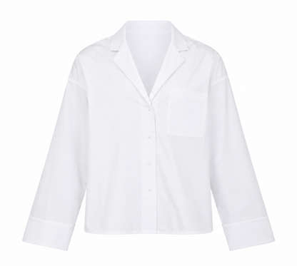 Close-Up of Haven Cotton Pajama Shirt Fabric Detail